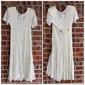 Nostalgia Ivory lace vintage 90s gypsy BoHo dress